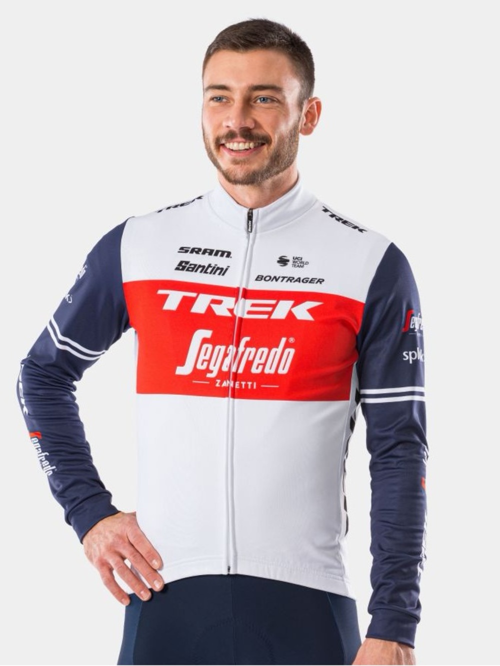 Santini trek segafreda men’s replica thermal ls cycling jersey